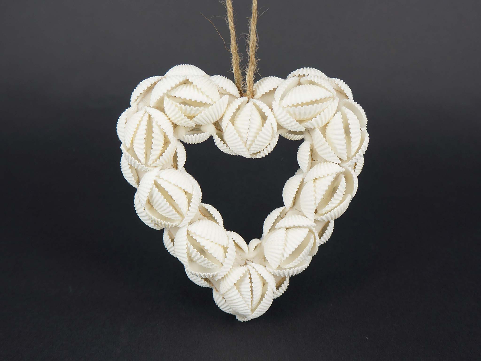 Coeur coquillages blanc 12 cm